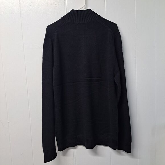 Goodthreads Men's Soft Cotton Quarter-Zip Sweater Size L Color Solid Black - Picture 10 of 14